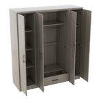 4-Door Wardrobe with 1 Drawer, Gray - Grand Goldman Shop