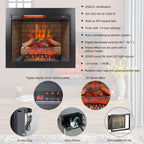 28 inch Infrared Electric Fireplace with Removable Trim kit Insert, Touch Panel Home Decor Heater, Smokeless Firebox With Fire Crackling Sound - Grand Goldman Shop