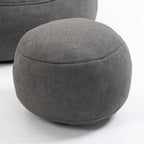 Bedding Bean Bag Sofa Chair with High-Pressure Foam and Footrest, Grey Microfiber - Grand Goldman Shop