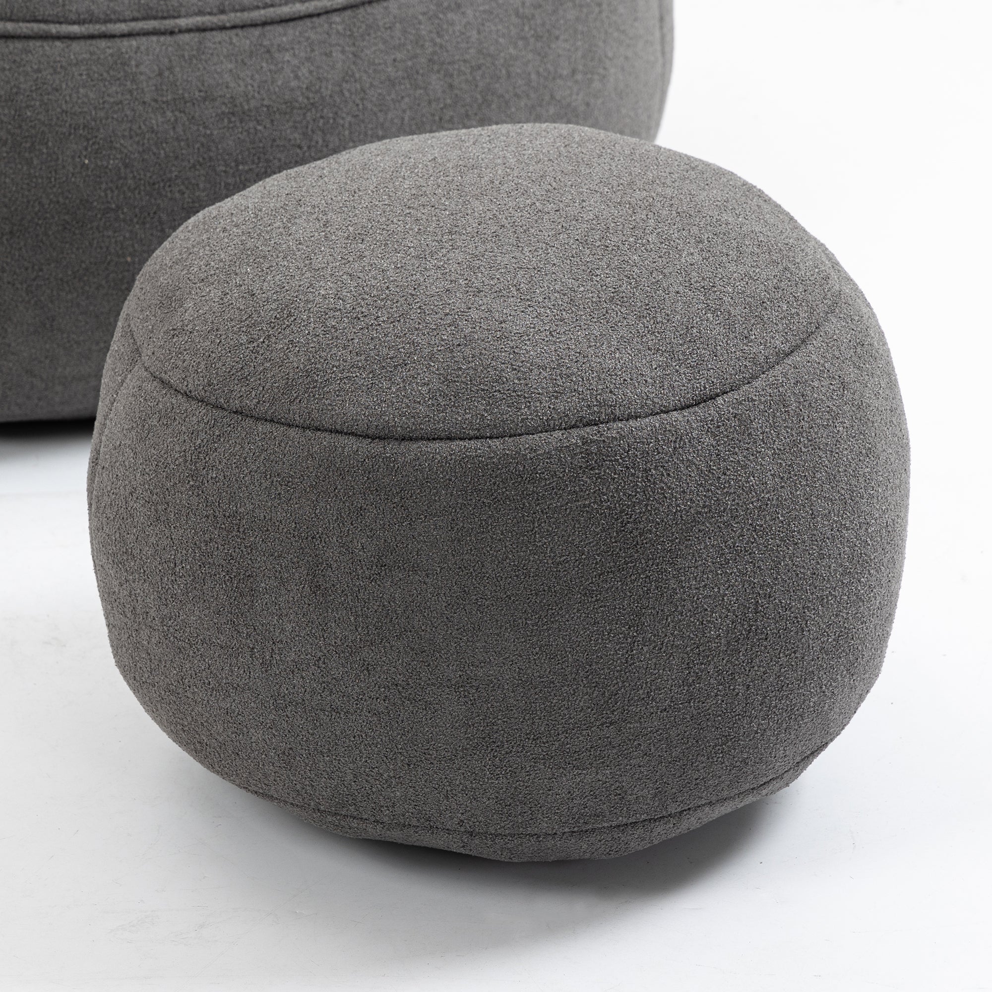 Bedding Bean Bag Sofa Chair with High-Pressure Foam and Footrest, Grey Microfiber - Grand Goldman Shop
