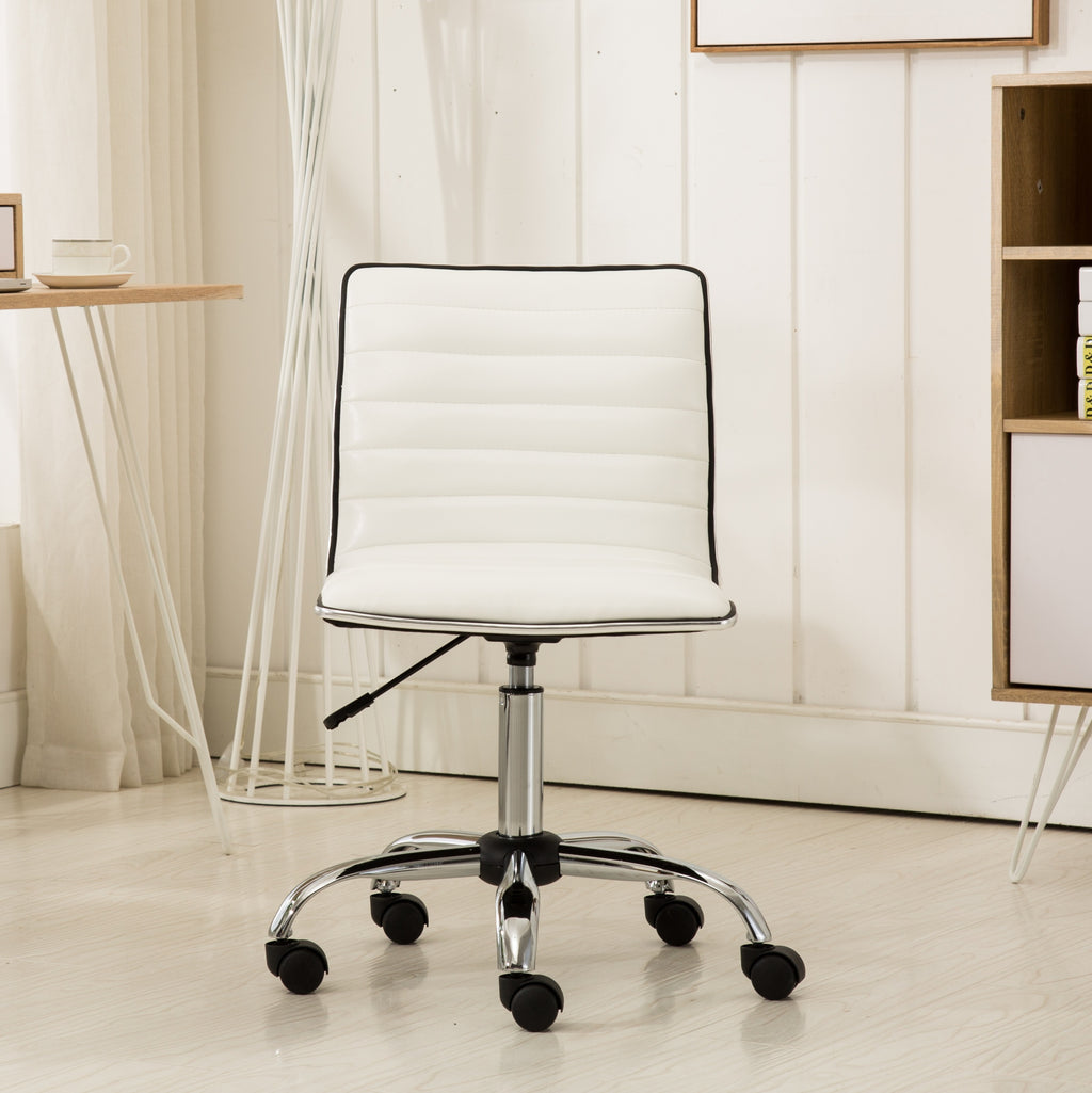 Fremo Chromel Adjustable Air Lift Office Chair, White - Grand Goldman