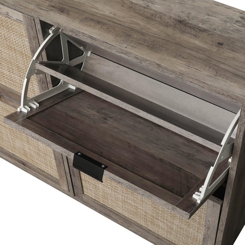4 Door Shoe Rack, Freestanding Modern Shoe Storage Cabinet, for Entryway - Grand Goldman Shop