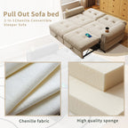 It is a multi-functional sofa, a 77-inch convertible sofa bed, and a 2-in-1 piece suitable for both sitting and lying down. Made of  Chenille fabric, it is suitable for living rooms, bedrooms - Grand Goldman Shop