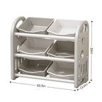 Kids Toy Storage Organizer with 6 Bins, Multi-functional Nursery Organizer Kids Furniture Set Toy Storage Cabinet Unit with H