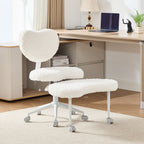 Artificial rabbit hair Meditation Chair Plus, Cross Legged Chair with Wheels, ADHD Chair, Criss Cross Desk Chair with Lumbar 