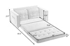 3 Fold Sofa,Convertible Futon Couch sleeper sofabed,Space saving loveseat,Pull Out Couch Bed for Living Room,Dark Gray & Light Gray & Beige,Velvet linen fabric - Grand Goldman Shop