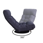 Navy Adjustable Japanese Reclining Floor Chair Sofa with Metal Frame for Living Room & Balcony - Grand Goldman Shop