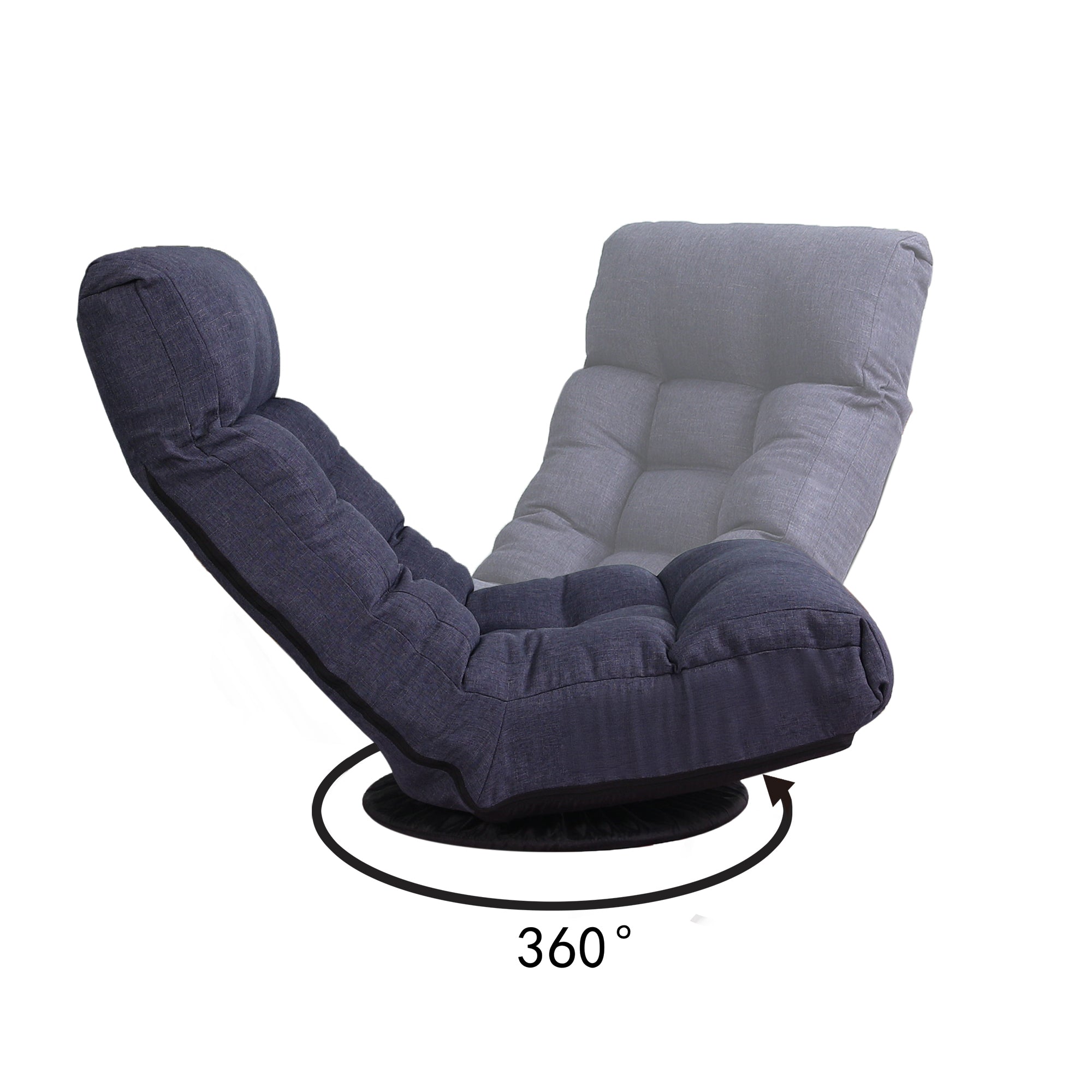 Navy Adjustable Japanese Reclining Floor Chair Sofa with Metal Frame for Living Room & Balcony - Grand Goldman Shop
