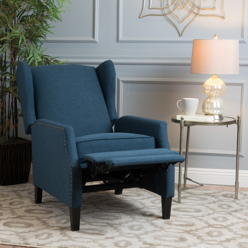 Westeros Wing Back Fabric Upholstered Recliner - Grand Goldman Shop