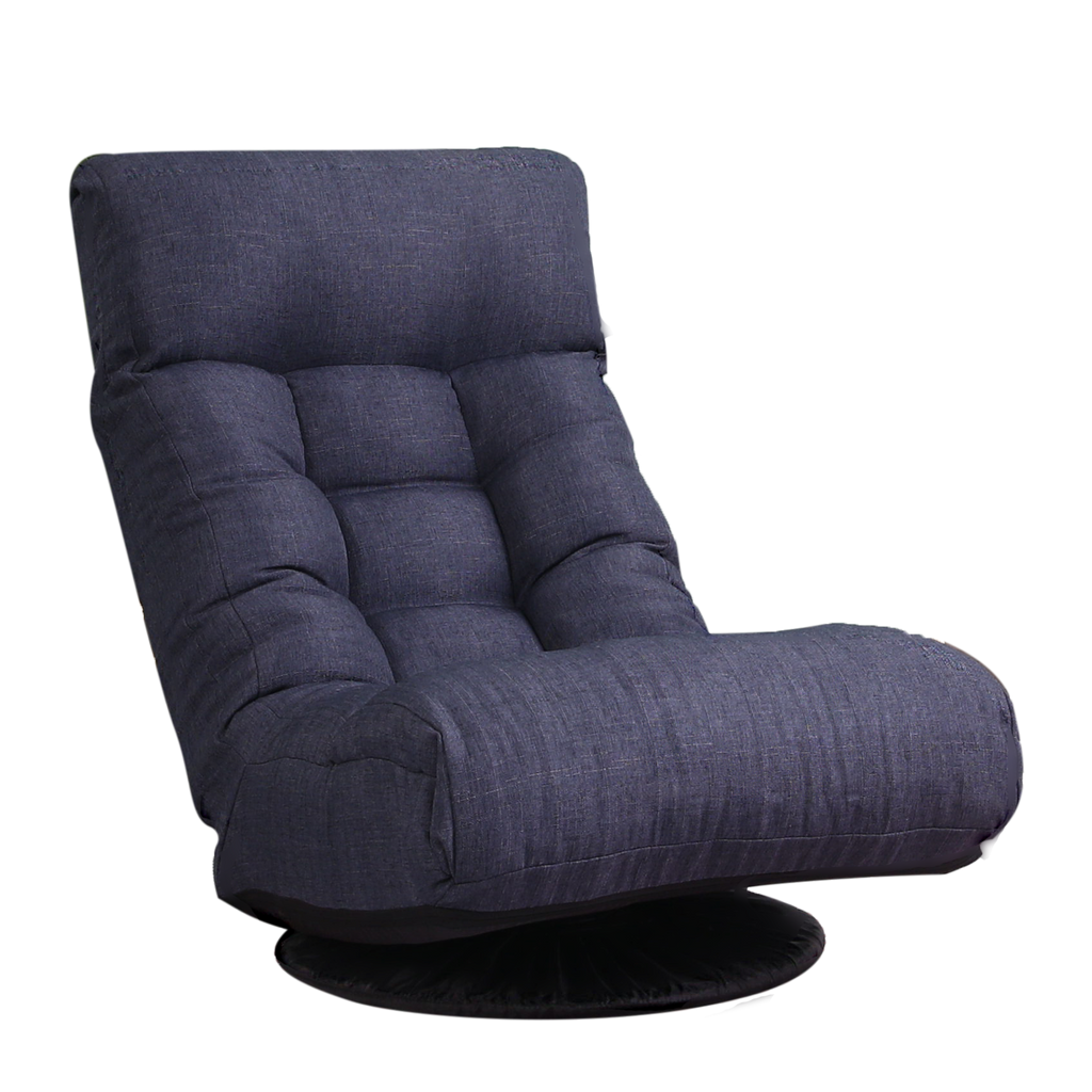 Navy Adjustable Japanese Reclining Floor Chair Sofa with Metal Frame for Living Room & Balcony - Grand Goldman Shop
