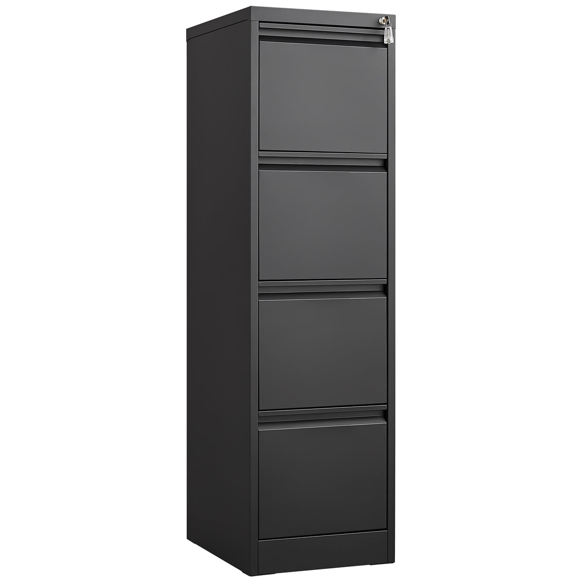 4 Drawer Vertical File Cabinet with Lock for Home Office Organizer, Black Metal Filing Cabinet, Letter/A4/Legal Size - Shop Q