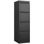 4 Drawer Vertical File Cabinet with Lock for Home Office Organizer, Black Metal Filing Cabinet, Letter/A4/Legal Size - Shop Q