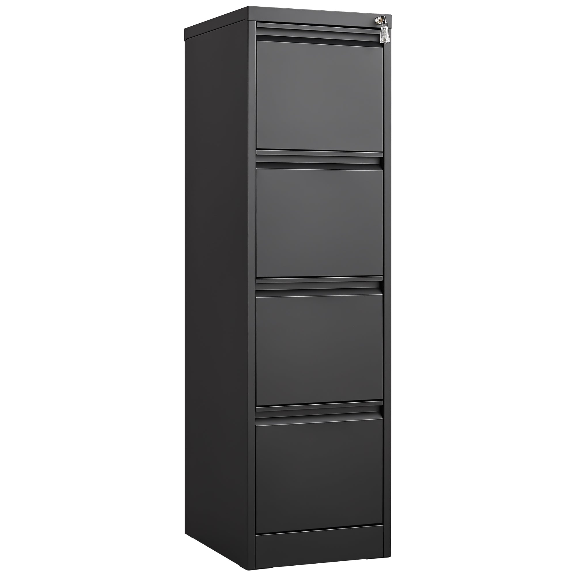 4 Drawer Vertical File Cabinet with Lock for Home Office Organizer, Black Metal Filing Cabinet, Letter/A4/Legal Size - Shop Q