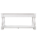 63inch Long Wood Console Table with 3 Drawers and 1 Bottom Shelf for Entryway Hallway Easy Assembly Extra-thick Sofa Table (Antique White) - Grand Goldman Shop