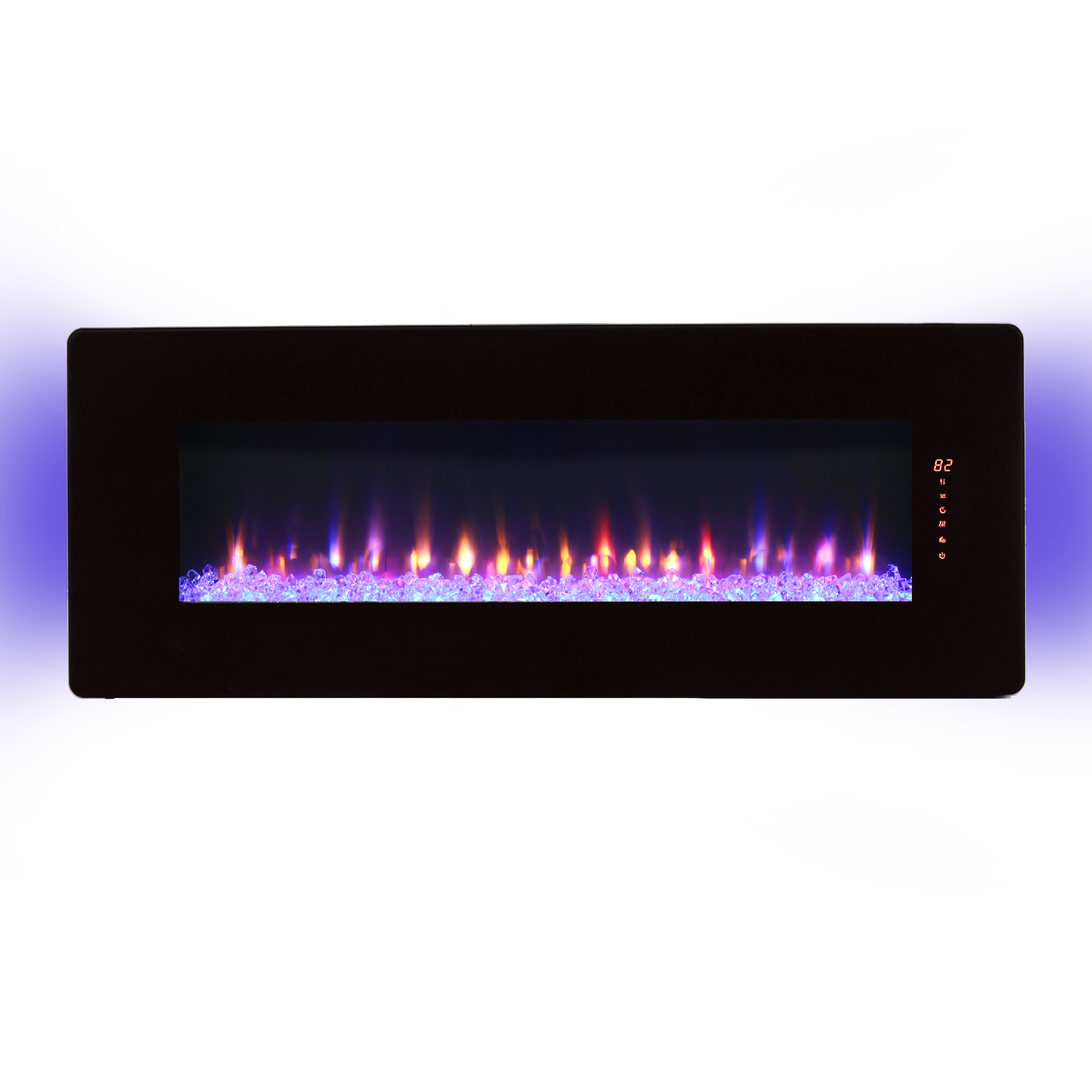 48 inch Curved Front Wall Mounted Electric Fireplace with remote and multi color flame & emberbed - Grand Goldman Shop