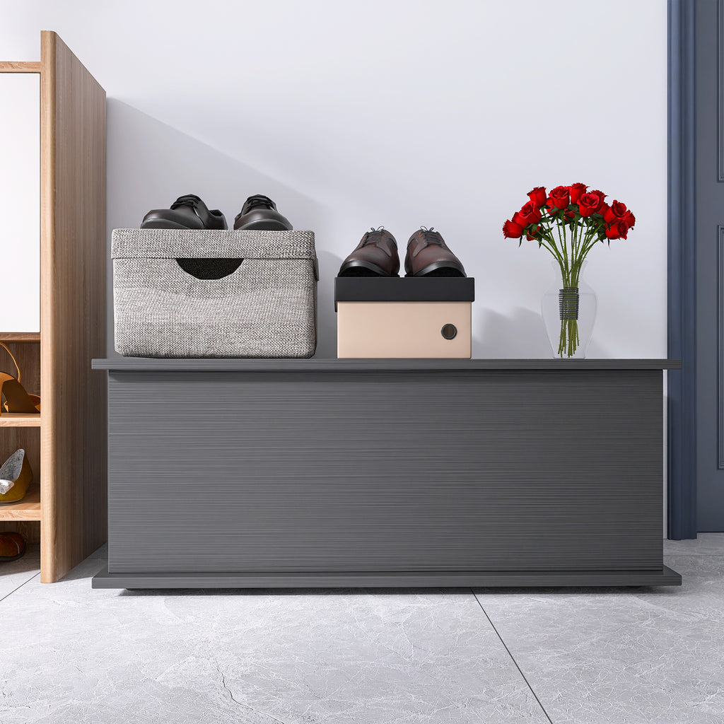 Storage Chest Trunk, Lift Top Wood Box for  Entryway Bench Organizer Home Furniture, Black - Grand Goldman Shop