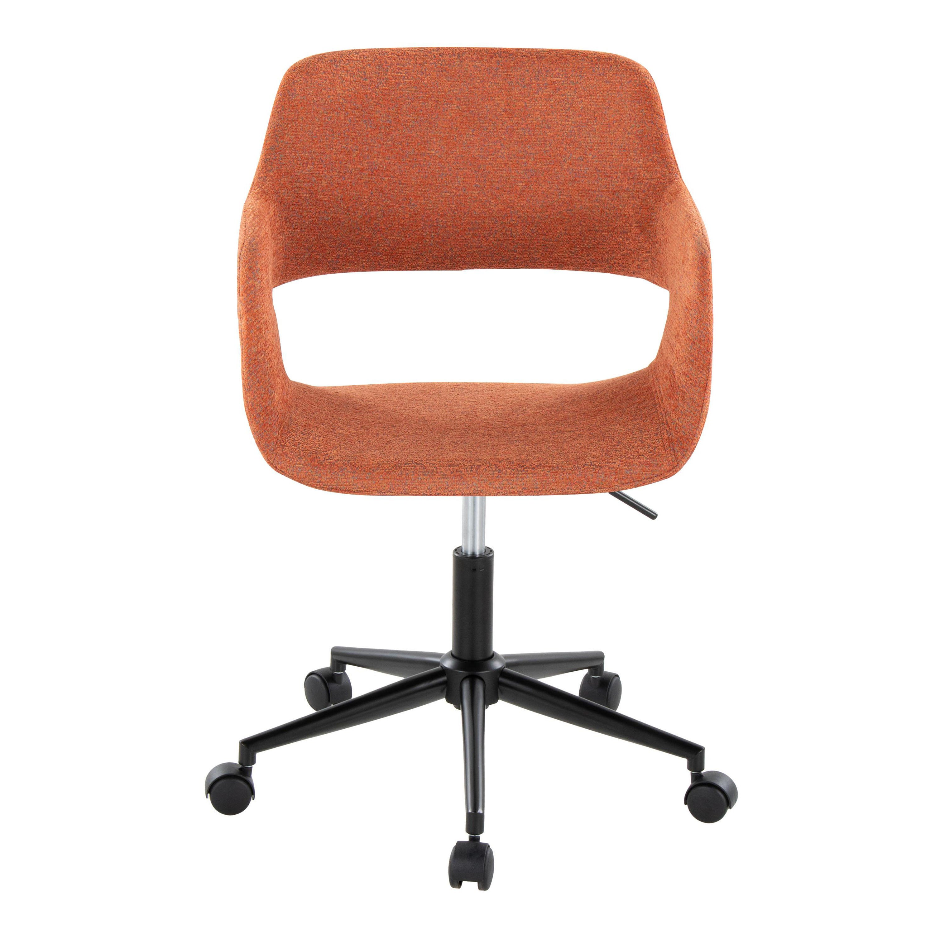 Contemporary Task Chair in Black Metal and Orange Fabric | Premium Home Decor - Grand Goldman
