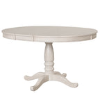 Antique White Modern Dining Table Set for 4 with Round Table and Chairs, Solid Wood & MDF - Grand Goldman Shop