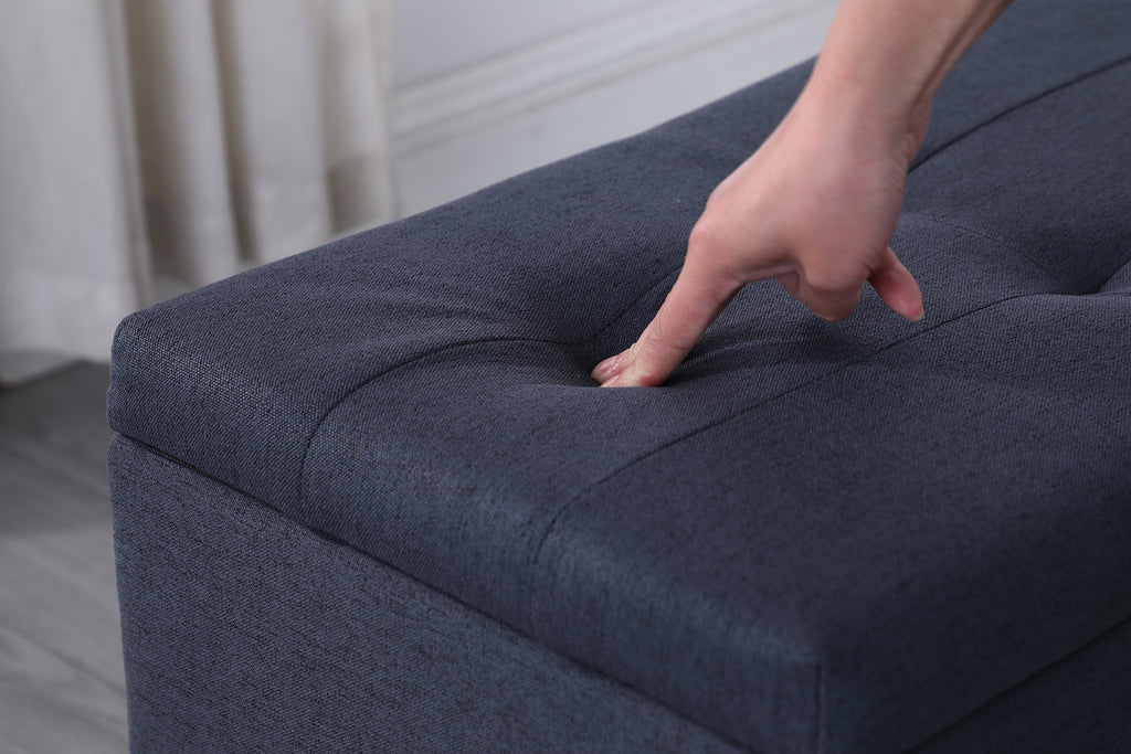 [VIDEO] Large Storage Ottoman Bench Set, 3 in 1 Combination Ottoman, Tufted Ottoman Linen Bench for Living Room, Entryway, Hallway, Bedroom Support 250lbs - Grand Goldman Shop