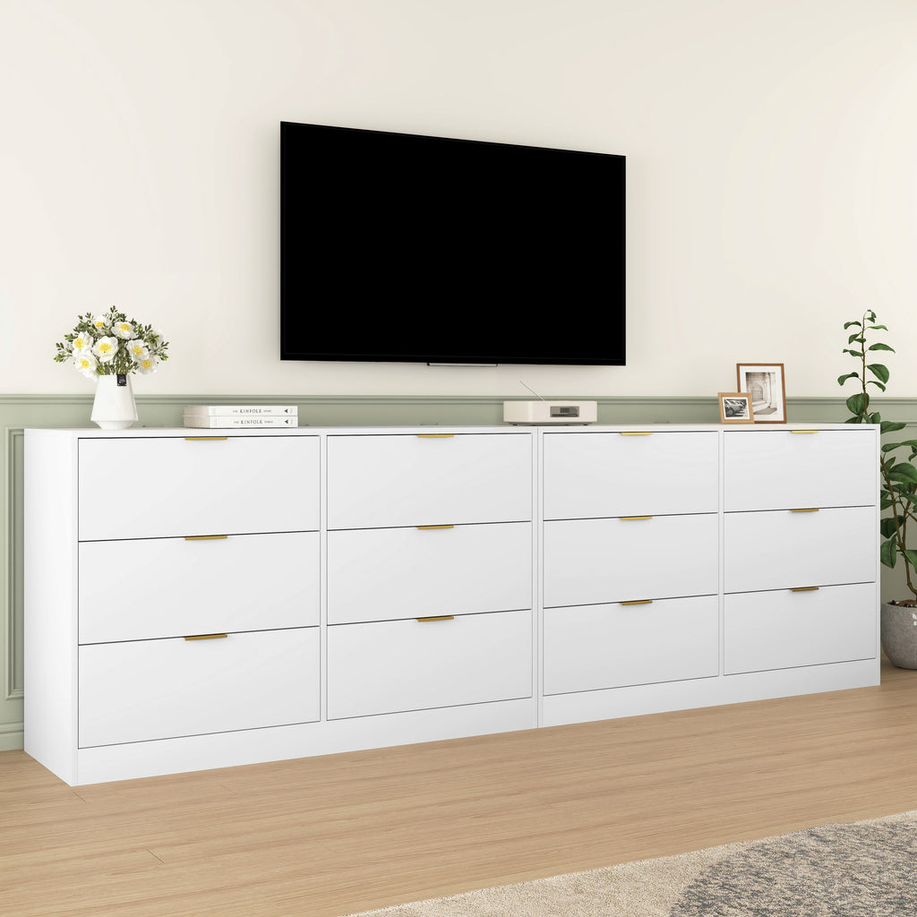 Simply Modern 6-Drawer Dresser, Chest of Drawers for Bedroom, Living Room, Hallway, and Entryway - Large Storage Cabinet White - Grand Goldman Shop