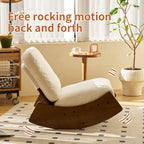 Comfortable Glider Rocking Chair, High-Quality Upholstery Glider Chair, Solid Wood Frame, Perfect for Multiple Settings Accent Reading Chair for Bedroom,Living Room,Nursery - Grand Goldman Shop