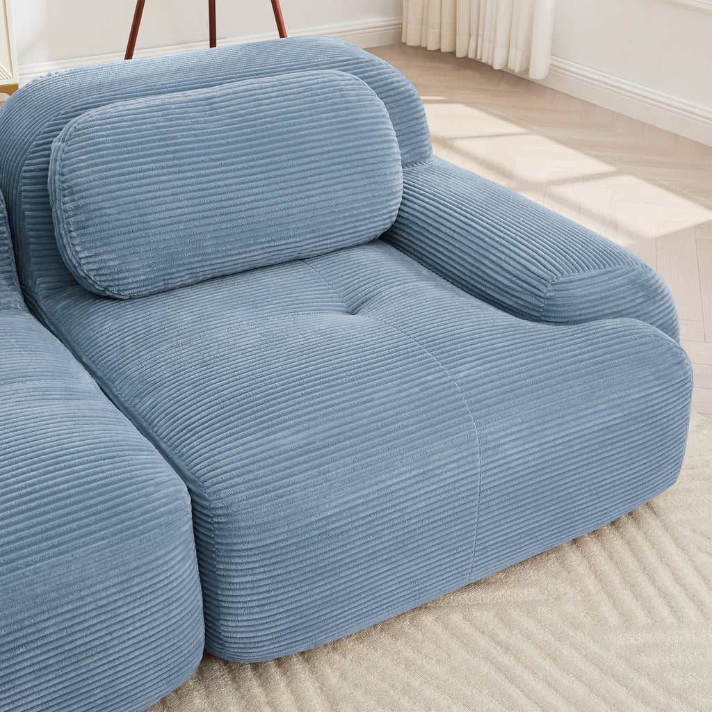 Hamlet LSF&RSF Corner Sofa W/Pillows Corduroy- Blue - Grand Goldman Shop