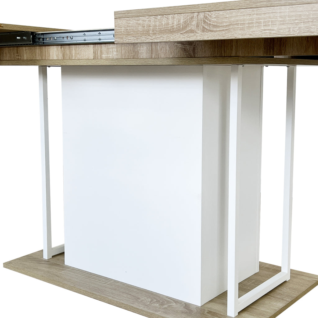 Rectangle extendable dining table for 6-10 people aged effect wood 160-200 cm - Grand Goldman Shop