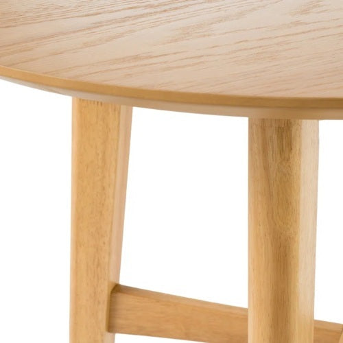 Mid-Century Modern Round Bar Table – 42' High Bar Table with Tapered Legs for Kitchen, Dining Room or Home Bar, Natural Oak - Grand Goldman Shop