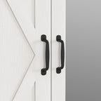2 Door Wood Wardrobe for Bedroom with Hanging Clothing Rod inside the Cabinet and 2 Drawers for Storage Organization, Built-in induction light Multifunctional Closet with Mirror, White - Grand Goldman Shop