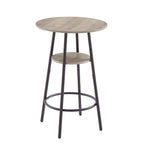Round bar stool set with shelf, upholstered stool with backrest Grey, 23.62'' W x 23.62'' D x 35.43'' H. - Grand Goldman Shop