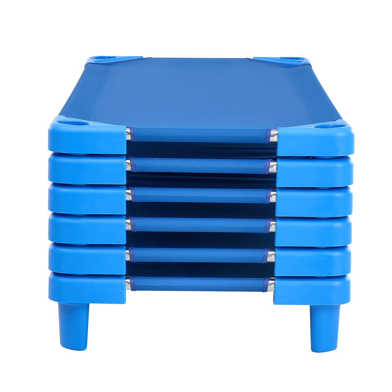 Stackable Kiddie Cot, Pack of 6, Portable Toddler Nap Cots, Standard Size 52' L x 23' W Daycare Cots for Kids, Preschool Clas
