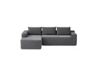 96.9' Cloud Sectional Couch with U-Shaped Chaise,Modern Modular Sofa with Deep Seat, Upholstered Couches for Living Room Bedroom,No Assembly Required,(Plush Corduroy Fabric),Grey-Blue-Left - Grand Goldman Shop