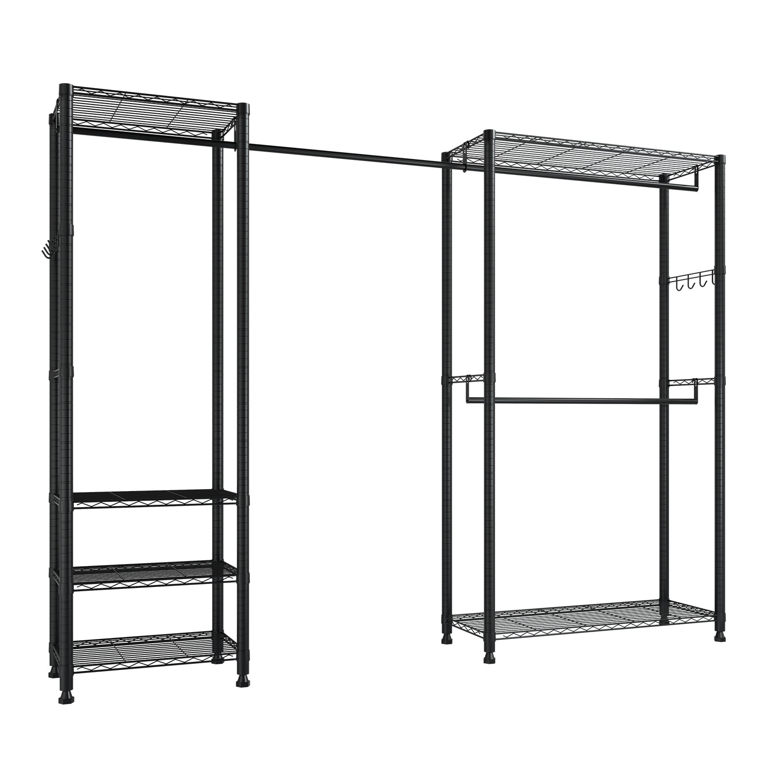 Clothing Garment Rack, Heavy Duty Clothes Rack, Freestanding Clothes Racks with Steel Frame, 800 lbs Load Capacity Closet Wardrobe with Storage Shelves for Bedroom, Clothing Store, Hallway - Grand Goldman Shop
