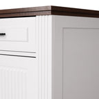 Modern Fluted Sideboard Buffet Cabinet with 4 Doors 3 Drawers, White MDF Storage Console Table for Living Room Dining Room Entryway, 63.11' L x 15.75' W x 32' H - Grand Goldman Shop