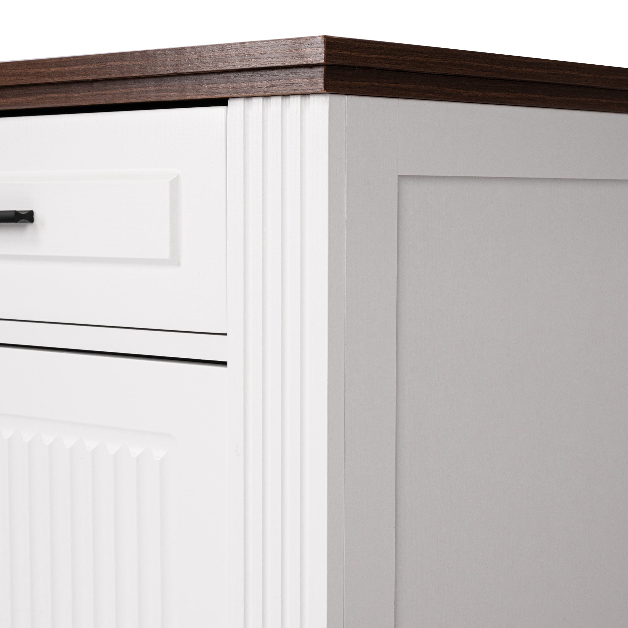 Modern Fluted Sideboard Buffet Cabinet with 4 Doors 3 Drawers, White MDF Storage Console Table for Living Room Dining Room Entryway, 63.11' L x 15.75' W x 32' H - Grand Goldman Shop