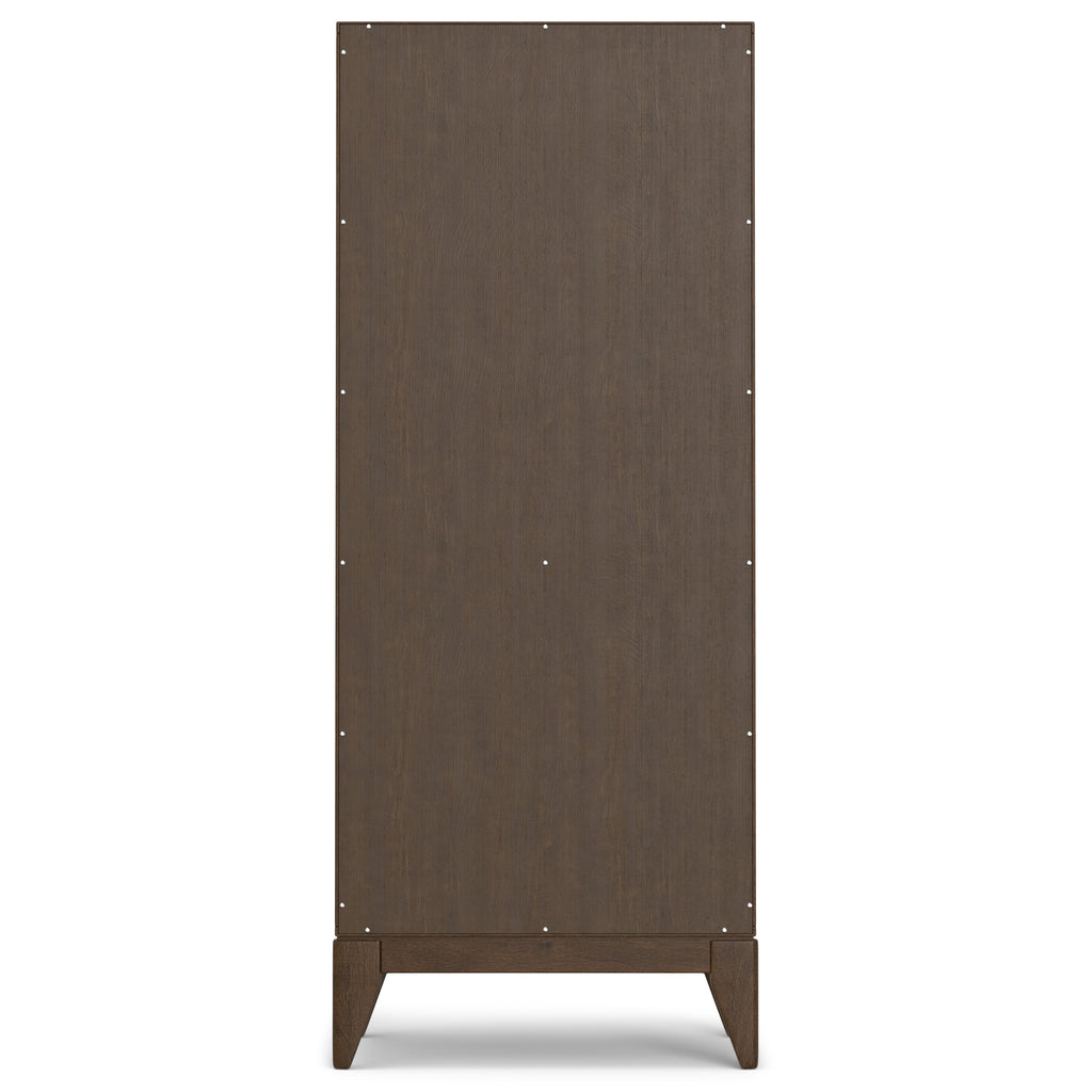 Harper 5 Shelf Bookcase in Walnut Brown with Solid Wood Construction and Mid-Century Modern Design | Premium Home Decor - Gra