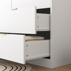 8 Drawers Dresser for Bedroom, Wood Bedroom Dresser Modern Drawer Chest, 8 Chest of Drawer, Tall Dresser for Closet, Dressers Organizer for Living Room, Closet, Hallway White - Grand Goldman Shop