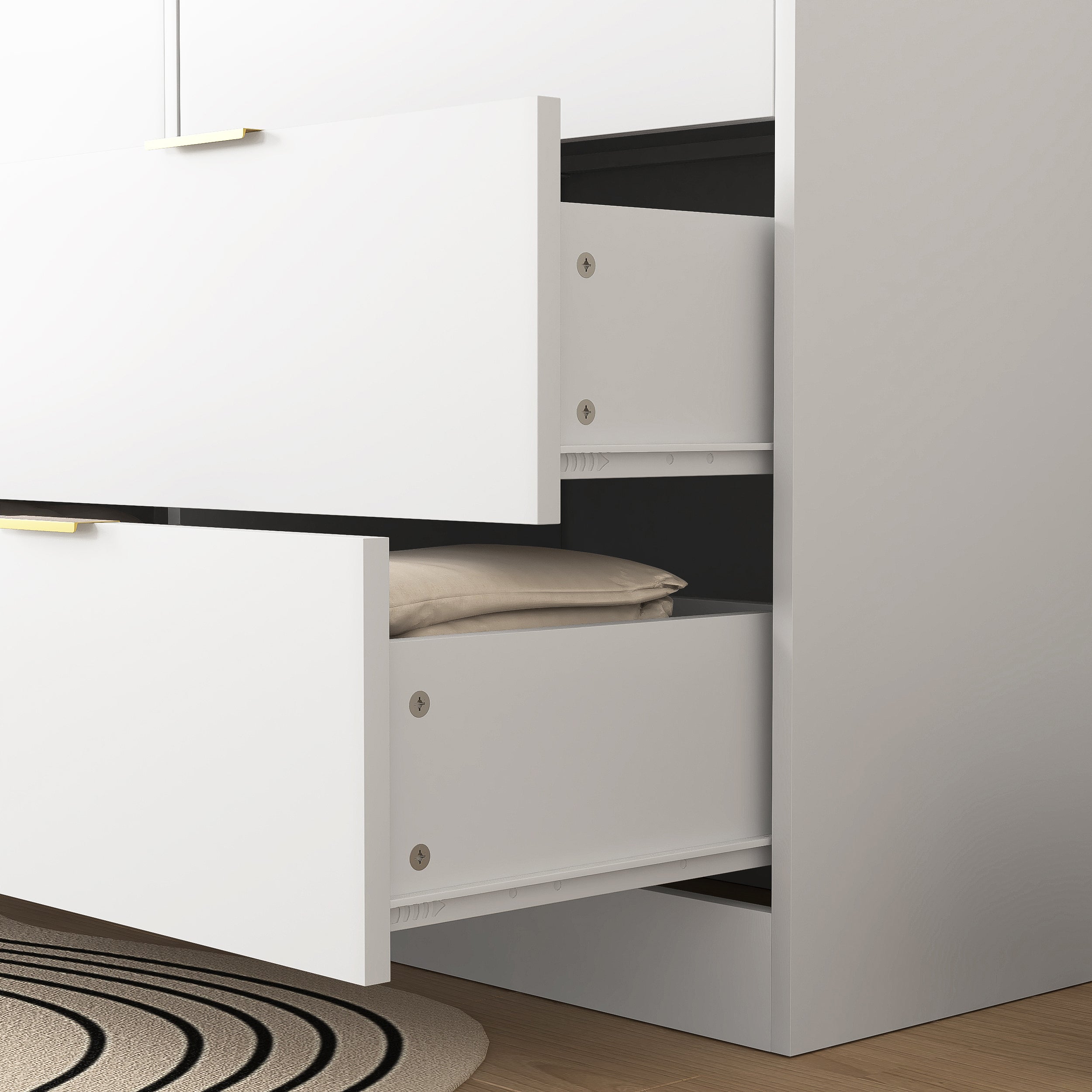 8 Drawers Dresser for Bedroom, Wood Bedroom Dresser Modern Drawer Chest, 8 Chest of Drawer, Tall Dresser for Closet, Dressers Organizer for Living Room, Closet, Hallway White - Grand Goldman Shop