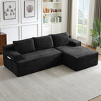 L-Shaped Cloud Sectional Sofa with Deep Seat,No Assembly Required,Modular Couches Sleeper for Living Room,Bedroom,Apartment,Black - Grand Goldman Shop