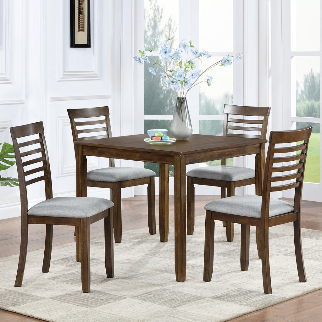 Wooden Dining Square Table, Kitchen Table for Small Space, 4 Person Dining Table, Walnut ONLY THE TABLE - Grand Goldman Shop