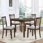 Wooden Dining Square Table, Kitchen Table for Small Space, 4 Person Dining Table, Walnut ONLY THE TABLE - Grand Goldman Shop