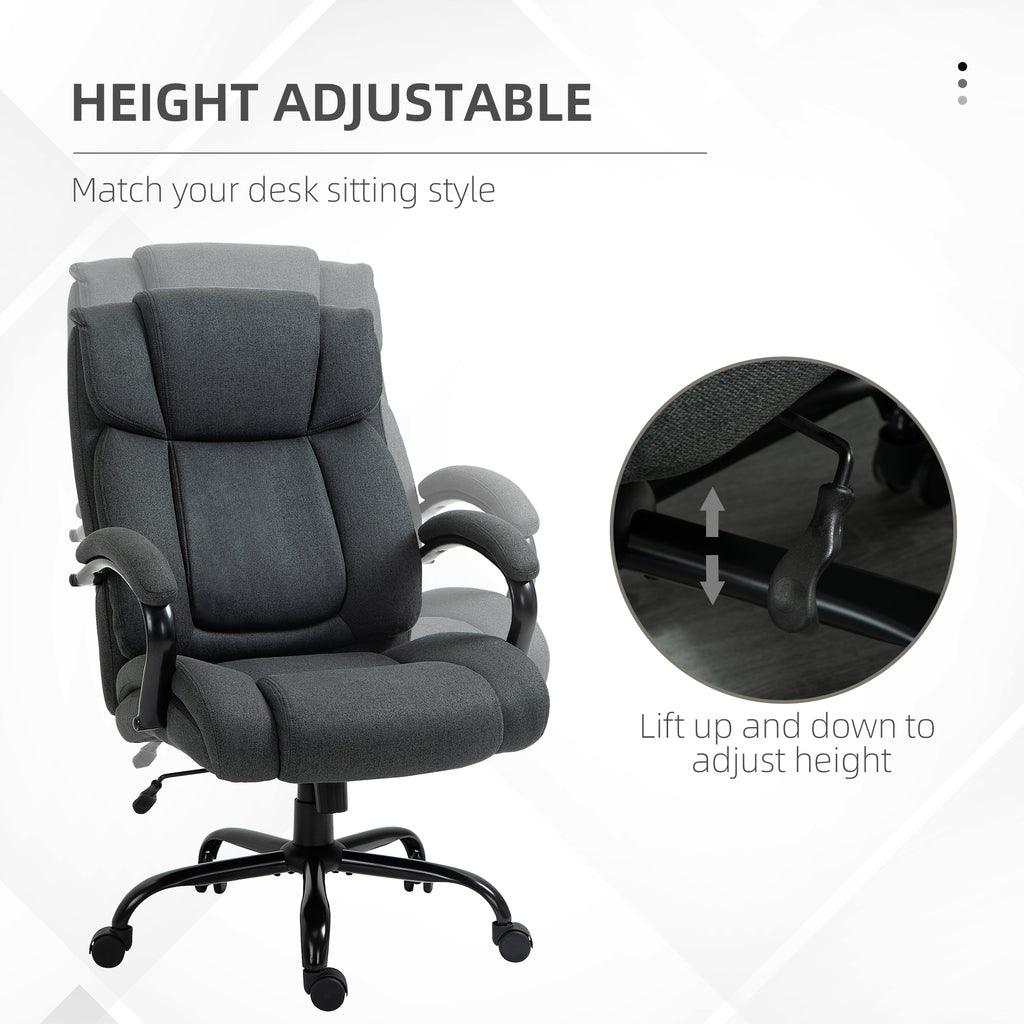 High Back Big and Tall Executive Office Chair 484lbs with Wide Seat, Computer Desk Chair with Linen Fabric, Adjustable Height