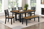2-Tone Black Brown Finish Bench Modern Farmhouse Wooden Furniture 1pc - Grand Goldman Shop