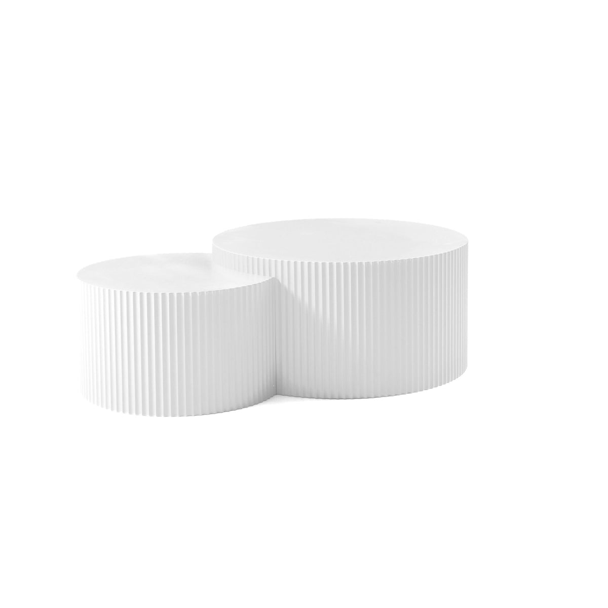 White Nesting table set of 2, Handcraft Relief MDF Coffee Table for Living Room/Office/Leisure Area(Same Sku:W876P271185) - Grand Goldman Shop