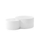 White Nesting table set of 2, Handcraft Relief MDF Coffee Table for Living Room/Office/Leisure Area(Same Sku:W876P271185) - Grand Goldman Shop