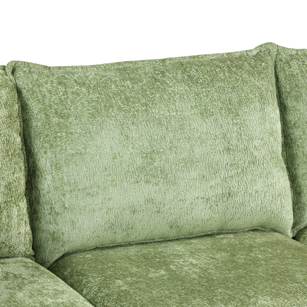 Convertible Sofa Bed Sectional Sofa Sleeper with Storage Ottoman, Green Chenille, 82.67 inches - Grand Goldman Shop