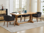 Mid Century Modern Upholstered Barrel Dining Chairs with Arms,Farmhouse Linen Kitchen & Dining Room Chairs with Natural Hardwood Frame, 19' W Accent Chairs,Single Pack,Charcoal Gray,SW1891BK - Grand Goldman Shop