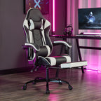 Gaming Chair with Footrest, Ergonomic Computer Chair with Headrest and Lumbar Support, Breathable Material Height Adjustable 
