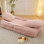[VIDEO provided] Human Dog Bed ,Lazy Sofa Couch ,5 Adjustable Position,sit,sleep,fold,suit to put in bedroom, living room ,Space Saving Design,Pink - Grand Goldman Shop