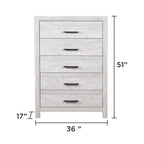 DENVER Modern Full 5PC Bedroom Set Made with Wood in Natural Finish, Full Size Bed & Storage Furniture - Grand Goldman Shop